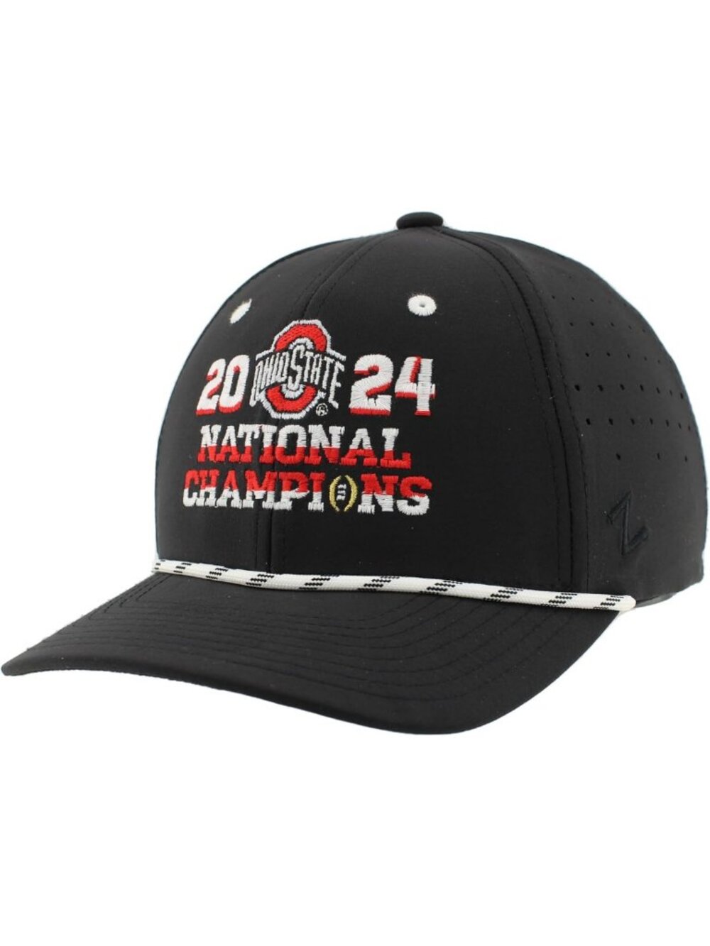 2024 National Champs Ohio State Football Rope Hat - Black, Officially Licensed